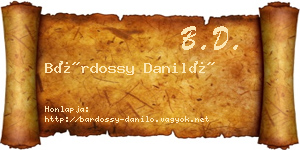 Bárdossy Daniló névjegykártya